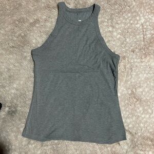 Gray racetrack exercise tank